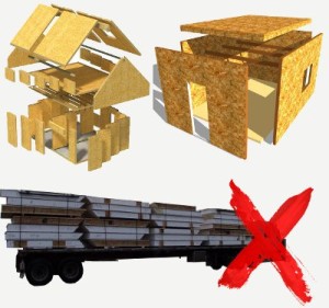 construction sip panels on truck